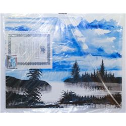 218) "PEACEFUL BLUE" WILLIAM VERDULT OIL ON ARTIST