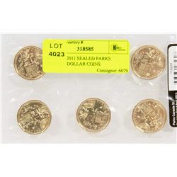 LOT OF 5 2011 SEALED PARKS CANADA DOLLAR COINS
