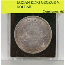 1936 CANADIAN KING GEORGE V, SILVER  DOLLAR