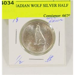 1967 CANADIAN WOLF SILVER HALF DOLLAR