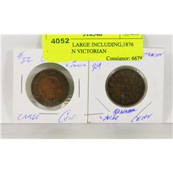 LOT OF 2, LARGE INCLUDING,1876 CANADIAN VICTORIAN