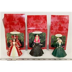 3 HALLMARK HOLIDAY BARBIE COLLECTOR SERIES