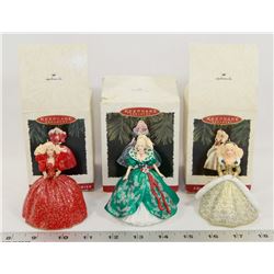 3 HALLMARK HOLIDAY BARBIE COLLECTOR SERIES