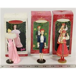 3 COLLECTOR SERIES BARBIE ORNAMENTS INCL.