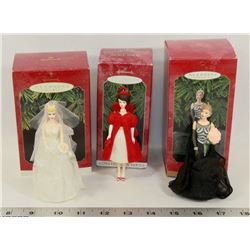 3 COLLECTOR SERIES BARBIE ORNAMENTS INCL.