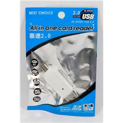 NEW USB 2.0 ALL-IN-ONE CARD READER (WHITE)