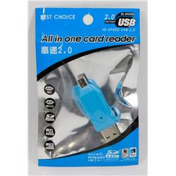 NEW USB 2.0 ALL-IN-ONE CARD READER (BLUE)