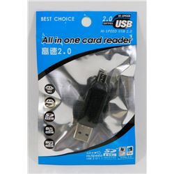 NEW USB 2.0 ALL-IN-ONE CARD READER (BLACK)