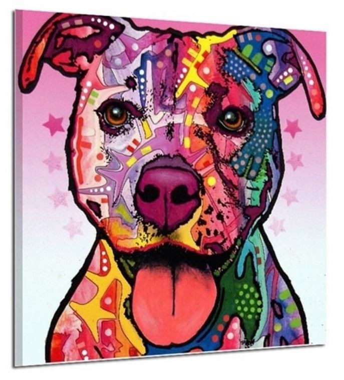 NEW MODERN ART DOG PRINT ON CANVAS