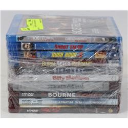 LOT OF 10 BLURAY AND HD DVDS