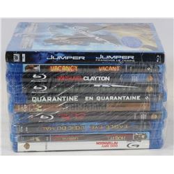 LOT OF 10  ASSORTED BLURAY DVDS