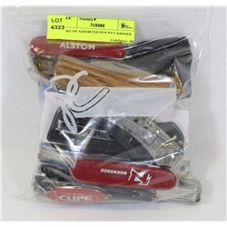 BAG OF ASSORTED POCKET KNIVES