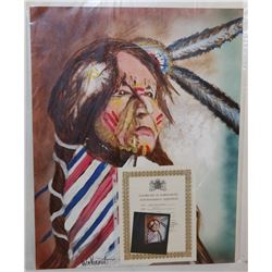 250) "CHIEF TWO FEATHERS" WILLIAM VERDULT OIL ON