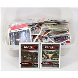 TUB OF ASSORTED COLLECTOR CARD TAGGZ, NEW IN