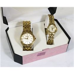 NEW HIS & HERS RICARDO GOLD-TONE