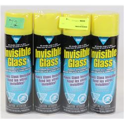 4 CANS OF INVISIBLE GLASS