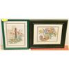 Image 1 : LOT OF 2 FRAMED FLOWER NEEDLEPOINT PICTURES