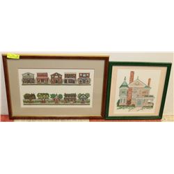 LOT OF 2 NEEDLEPOINT FRAMED PICTURES