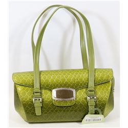 SNAKESKIN STYLE PURSE (GREEN)