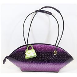SNAKESKIN STYLE PURSE (PURPLE)