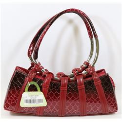 SNAKESKIN STYLE HANDBAG (RED)