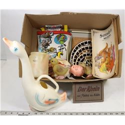 BOX WITH ASSORTED COLLECTIBLES INCLUDING GERMAN