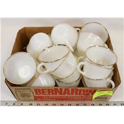 VINTAGE FIRE KING MILK GLASS CUPS SAUCERS