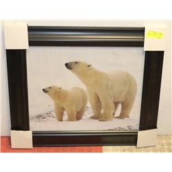 POLAR BEAR FRAMED PICTURE, 20X16