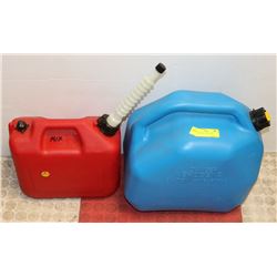 2 JERRY CAN, 1 BLUE, 1 RED