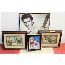 LOT OF 2 ANTON PIECK PAPER TOLL FRAMED PICTURES