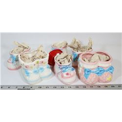 LOT OF VINTAGE BABY BOOTY FLOWER PLANT POTS