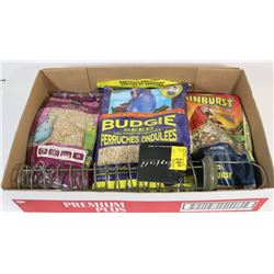 FLAT OF MIXED BIRD SEED AND SUET HOLDER