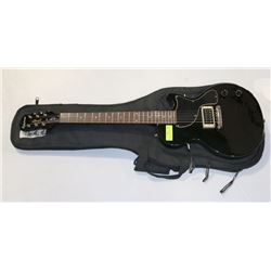 ELECTRIC GUITAR BLACK EPIPHONE J WITH SOFT CASE.