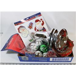 FLAT OF ASSORTED CHRISTMAS DECORATIONS