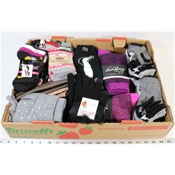 44 LADIES ASSORTED SOCKS AND 6 GLOVES