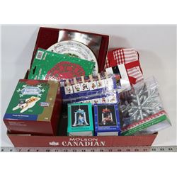 FLAT OF ASSORTED CHRISTMAS DECORATIONS