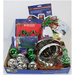 FLAT OF ASSORTED CHRISTMAS DECORATIONS