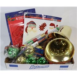 FLAT OF ASSORTED CHRISTMAS DECORATIONS