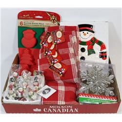 FLAT OF ASSORTED CHRISTMAS DECORATIONS