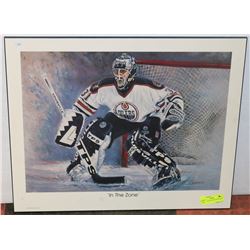 OILER GOALIE IN THE ZONE PLAQUE PICTURE
