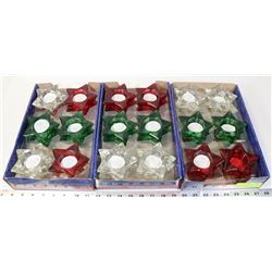 LOT OF 36 CHRISTMAS STAR GLASS TEA LIGHT HOLDERS
