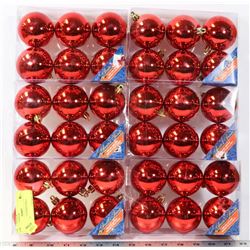 6 BOXES OF 6 RED SHINY BALL ORNAMENTS