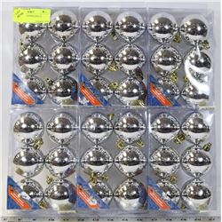36 SILVER CHRISTMAS BALLS