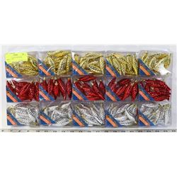 LOT OF 15 PLASTIC CHRISTMAS DECORATIONS