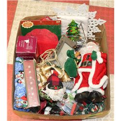 BOX W/LOTS OF NEW CHRISTMAS ITEMS INCL.