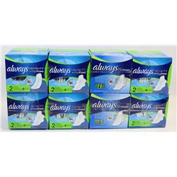 8 BOXES OF ALWAYS INFINITY FLEX FOAM PADS