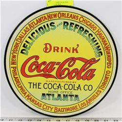 REPLICA VINTAGE COCA-COLA ROUND METAL SIGN