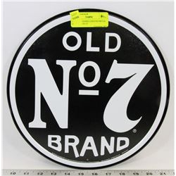 NO 7 JACK DANIELS ROUND METAL SIGN APPROX 12"