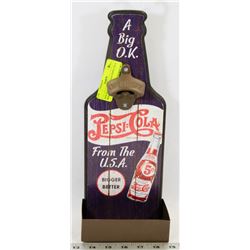 NEW REPLICA VINTAGE PEPSI COLA  WOOD AND METAL