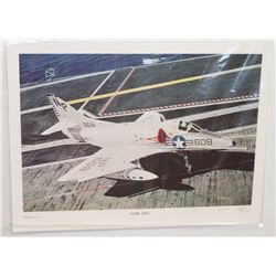 90) "HOME SAFE" HAL MCCORMICK PRINT. 61X45.5CM.